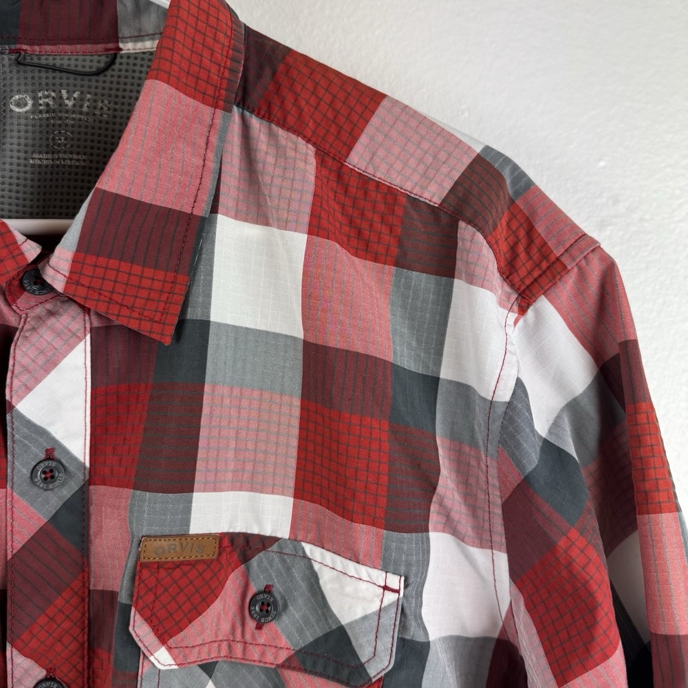 ORVIS Mens short sleeve button plaid Performance shirt‎ - XL